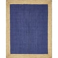 thumbnail image 1 of Unique Loom Braided Jute Collection Hand Woven Fibers Area Rug, 8 x 10 Feet, Navy Blue/Natural, 1 of 1