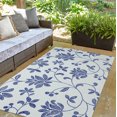 thumbnail image 3 of 3' x 5' Simply Daisy Traditional Floral French Country Chenille Area Rug, Porcelain Blue, 3 of 4