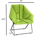 thumbnail image 3 of Brezey Limited Portable Hexagon Folding Metal Framed Dish Chair, Perfect for Dorm Rooms, Reading, Studying, Bedrooms, Gaming, and Living Rooms (Pack of 1, Light Green), 3 of 11