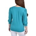 thumbnail image 2 of Notations Womens Petites Embellished 3/4 Sleeve Pullover Top, 2 of 2