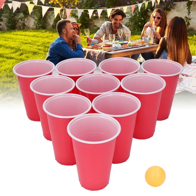 JUEGO DE BOLAS DE PONG TAZAS DESECHABLES, Kit de Juego de pong de Cerveza de 24 piezas duradera de 24 piezas que Cruje resistente un pp liviano para restaurante