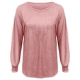 thumbnail image 3 of yunLCZ Women's Button Down Shirts Long Sleeve Tops For Women 2025 Spring Fashion T Shirts For Women Crewneck Casual Loose Shirts Basic Tee Spring Summer Outfits 4215, 3 of 4