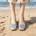 thumbnail image 6 of CHICVOMEY Ballet Flats for Women, Slip on Square Toe Bow Dressy Casual Walking Work Shoes, Comfortable Lightweight Summer Flats, 6 of 7