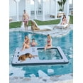 thumbnail image 4 of Eastvita 10x10FT Inflatable Floating Dock Square Platform with Mesh Swim Area Non - Slip EVA Surface Rope Ladder for Boats Pool Lake Beach Ocean, 4 of 7