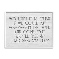 Stupell Industries Humorous Laundry Phrase Grainy Pattern Text Sign Graphic Art White Framed Art Print Wall Art, Design by Daphne Polselli