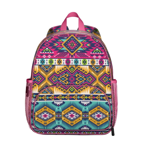 Sac à Dos Artistique Rustique pour Étudiant – Mode Bohème Vintage au Style Tribal Folklorique et à l'Esthétique Florale, Léger et Durable pour l'École