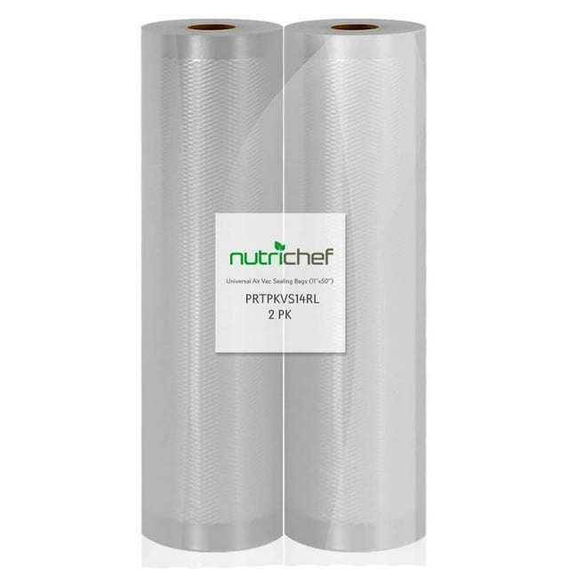 Bolsas para sellado al vacío NutriChef (11 x 50 rollos, paquete de 2) para Food Saver, Seal a Meal, NutriChef, Weston. De calidad comercial, sin BPA, resistentes, ideales para almacenamiento al