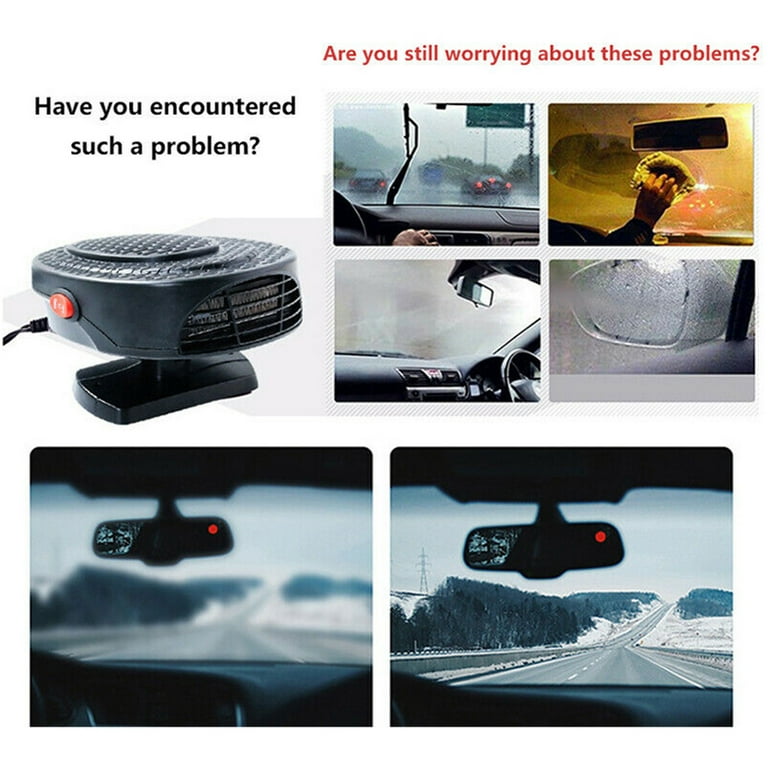Car Defroster Defogger 12V Truck Car Heat Cooling Fan, Portable Car Heater,  Plug Adjustable Thermostat in Cigarette Lighter 150W 3-Outlet Plug USB,  Black - Walmart.com