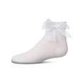 thumbnail image 3 of MeMoi Girls Tulle-Bow-Trimmed Mercerized Cotton-Rich Ankle Sock - Girls - Female, 2, Blush, 3 of 6