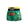 thumbnail image 6 of Raenseen Kids Boys Boxer Shorts Patchwork Metallic Embroidery Wide Waistband Side Slit Boxing B Green S, 6 of 9