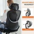 thumbnail image 5 of CONCETTA Office Desk Chair, High Back Mesh Chair with Headrest and Fixed Armrest for Adult, Black, 5 of 9