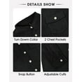 thumbnail image 3 of GIRUNS Men's Corduroy Jacket Long Sleeve Button Down Shirts Casual Shirt Jackets with Flap Pockets Black M, 3 of 8
