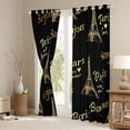 thumbnail image 3 of Homewish Cartoon Eiffel Tower Blackout Curtains Set of 2 (52x84 Each), Black Gold Cartoon Window Curtains, Romantic French Paris Curtains and Drapes, Window Curtains Room Decor, 3 of 6
