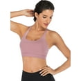 thumbnail image 5 of DODOING Women's Racerback Sports Bra Cross Back Strappy Removable Pads Yoga Running Workout Bra With Good Support, 5 of 8