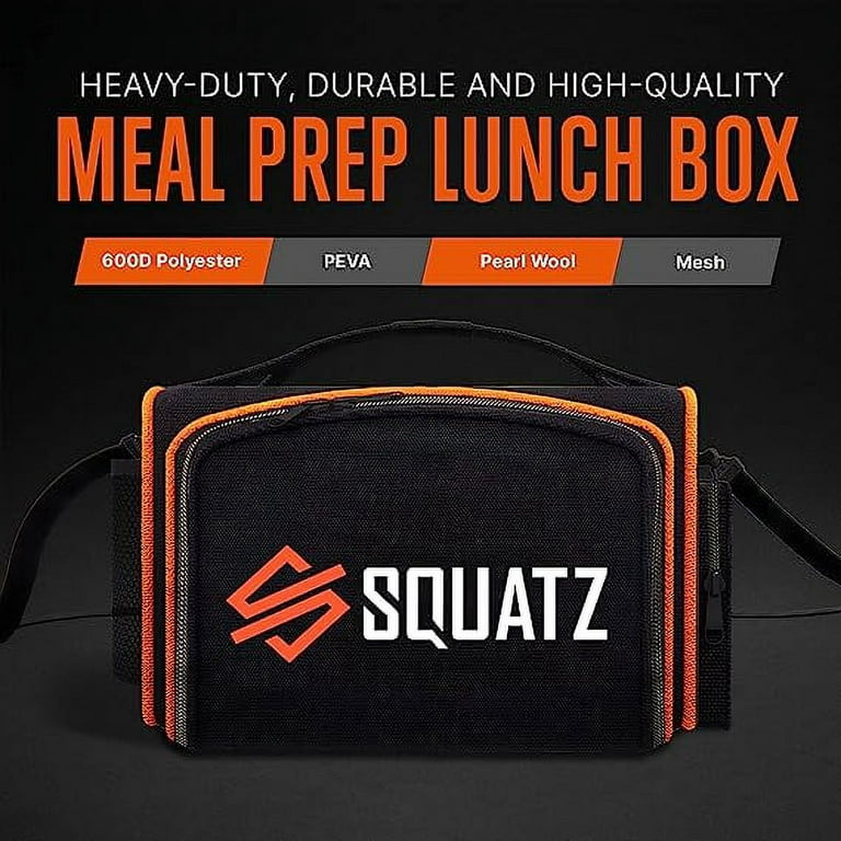 Squatz Insulated Meal Capacity Bag Heavy Maximum 13 Duty Lbs Container Prep Double Lunch Insulation