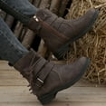 thumbnail image 5 of Tawop Winter Boots for Women Mid-Calf Chunky Heel Fall Boots, 5 of 9