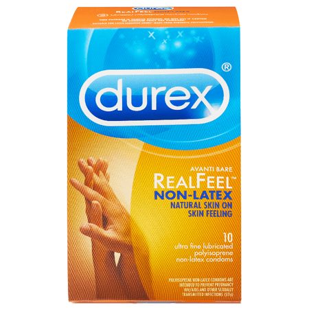 Durex Avanti Bare Ultra-Fine Lubricated Polyisoprene Non-Latex Condoms, 10 ct