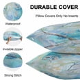 thumbnail image 4 of Waterproof Throw Pillow Covers Set of 2, 20x20 Inch Teal Blue Owl Decorative Pillowcases Outdoor Pillow Slip Cushion Covers Set for Couch Tent Modern Flowers Birds on Branch, 4 of 7