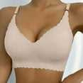 thumbnail image 2 of DondPO Front Closure Bras for Women No Underwire Seamless Tshirt Bra Tee Shirt Bra Womens Bras No Underwire Anti Sagging Bras for Older Women Plus Size Bras for Women Beige L, 2 of 4
