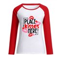 thumbnail image 4 of RKSTN Chandail pour Femmes 2024 Mode Lettres et Cœur d'Amour Imprimé Chandail de la Saint-Valentin Manches Longues Col Rond Hauts à Empiècements, 4 of 4