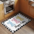 thumbnail image 3 of Rectangle Area Rug 2x3ft, Happy Easter Watercolor Bunnies Non-Shedding Washable Area Rug, Black White Plaid Non Slip Low-Profile Rugs for Living Room, Bedroom Dining Room, 3 of 9