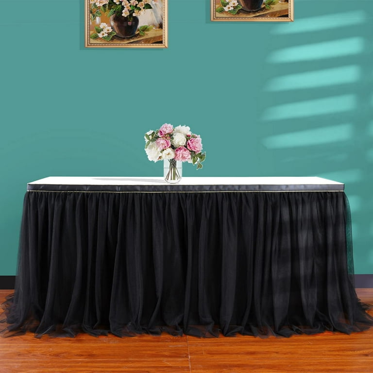 Black and gold tutu table clearance skirt