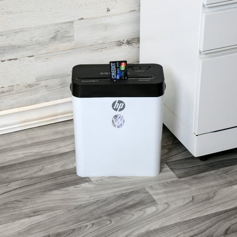 HP LC8 8-Sheet Cross Cut Manual Shredder with Basket , White
