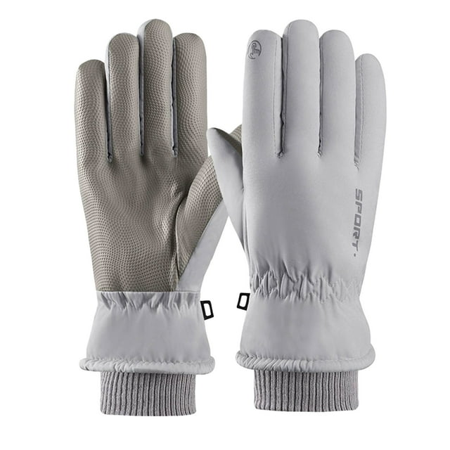 Breezora Heavy Duty Winter Gloves Thermal Windproof Protection for Cold Weather Commuting Motorcycle Riding and Outdoor Snow Sports Light Ashy