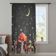 thumbnail image 3 of Mushroom Semi Sheer Curtains Drapes for Living Room,Bedroom,French Doors Window 108 Inches Long,Botanical Watercolor Floral Leaf Butterfly Plant Rod Pocket Chiffon Curtain Voile Drapery Panel, 3 of 8