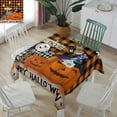 thumbnail image 2 of Rectangle Waterproof Tablecloth Halloween Polyester Table Cloth Spill Proof Table Cover for Kitchen Dining Table Top Pumpkin Pumpkin Buffalo Plaids 54x54In, 2 of 5