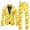 Yellow, variant on Men's 2-Piece Print Suit Long Sleeve Floral Button Blazer Pants Set Multi-Pocket Slim Fit Party Holiday Event Wear