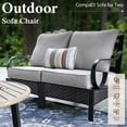 thumbnail image 4 of Summit Living Outdoor Patio Furniture Set with Modular Sofa, 6-Piece Outdoor Conversation Set with All-Weather Cushions, Half-Moon Patio Sectional Sofa Set, Beige, 4 of 13