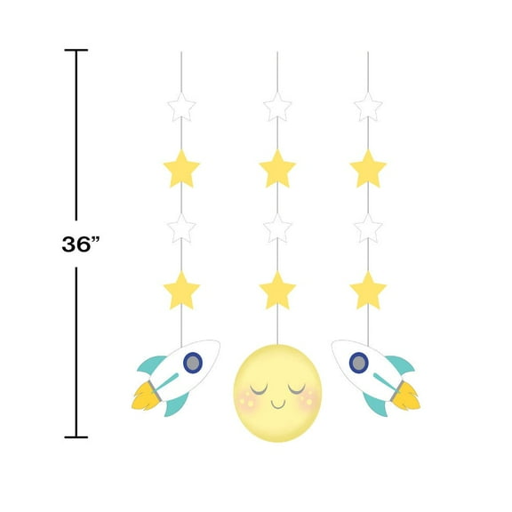 To the Moon and Back Stars Night Sky Space Baby Shower Party Cutout Decorations