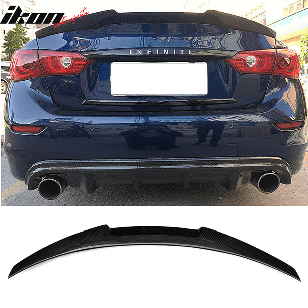 Fits 1418 Infiniti Q50 Trunk Spoiler M4 Style Carbon Fiber Black
