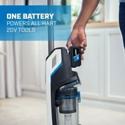 (Open Box) HART 20-Volt High Capacity Cordless Stick Vacuum Kit (1) 20-Volt 4.0AH Lithium-Ion Battery, Lightweight, Powerful Suction, Pet Hair, Hard Floor, Carpet, HEPA Filter, Self-Cleaning Brushroll