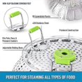 thumbnail image 3 of Steam Tray Foldable Food Steamer Vegetables Fruit Food Basket Mesh Steam Rack Cooking Utensil, 3 of 5