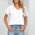 thumbnail image 5 of XuJwPNcy Womens T Shirts Short Sleeve V Neck Tops with Fashion Summer Soft Casual Comfy Outfits Clothes, 5 of 7