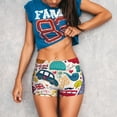thumbnail image 3 of Daiia London Symbols Pattern Women's Workout Shorts Biker Shorts - High Waisted Workout Spandex Tummy Control Gym Running Yoga Shorts-X-Large, 3 of 8