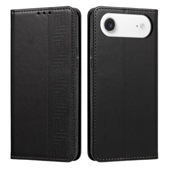 Decase For iPhone Air Flip Case with Card Slot and Shoulder Strap,Black