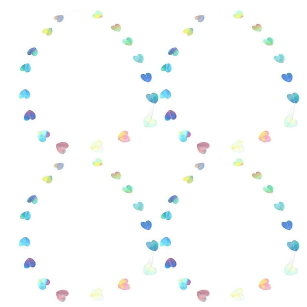 Valentine's Day Hanging Decoration Heart Garlands White Strong Material Birthday Parties 4Pcs