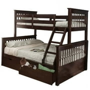 Marina Twin over Full Bunk Bed with Drawers Espresso