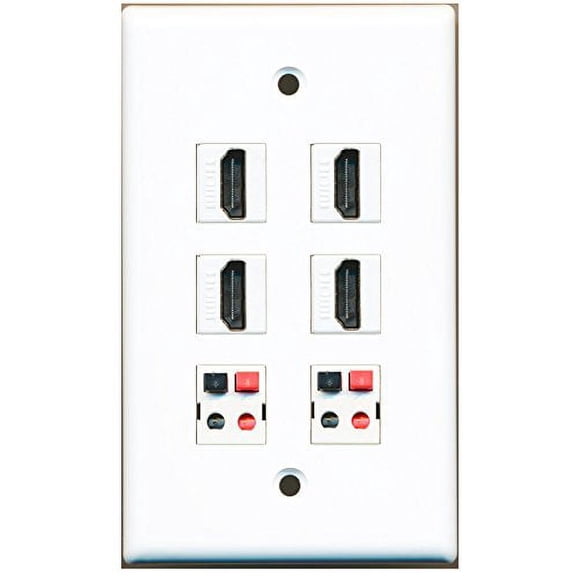 RiteAV - 4 HDMI 2 Port Speaker Wall Plate