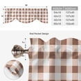 thumbnail image 5 of Brown Checkered Tie Up Valance Curtains for Windows, Kitchen Curtains Window Shades, Farmhouse Buffalo Plaid Light Filtering Roman Curtain Valances for Bedroom/Bathroom/Cafe 60"x18", 5 of 9