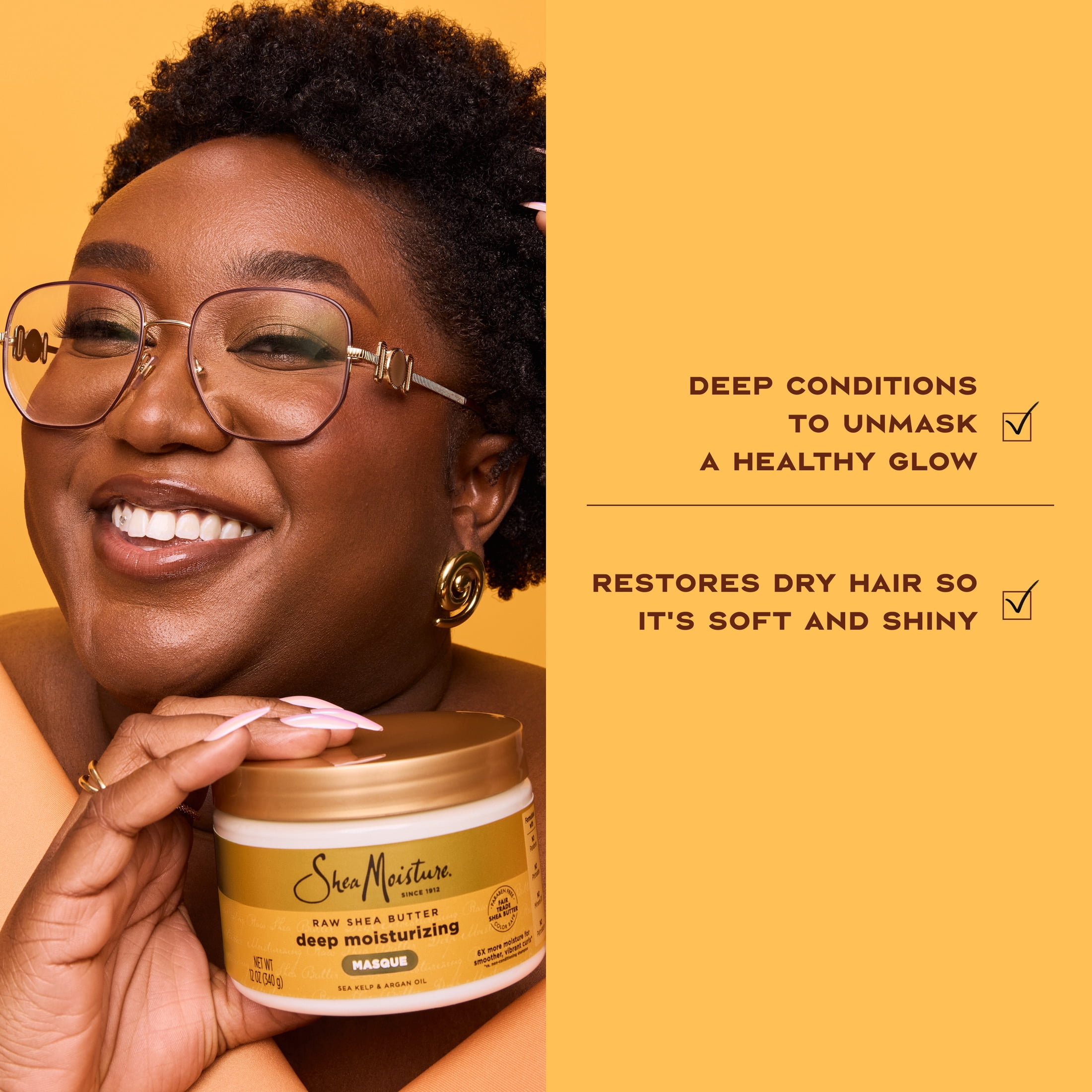 SheaMoisture Raw Shea Butter Deep Moisturizing Hair Masque for Curly Hair Conditioner to Moisturize and Renew Hair, 11.5 oz