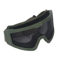 thumbnail image 3 of Gafas de seguridad transpirables, resistentes a golpes, con diseño de malla de hierro, a prueba de viento y arena, para aficionados a los juegos militares de CS al aire libre, color verde., 3 of 14