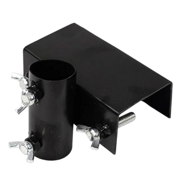 jinwen Support de Parasol de Terrasse en Métal, Pince de Montage Ajustable pour Gradins, Bureau, Cour Arrière, Noir, Trou Unique