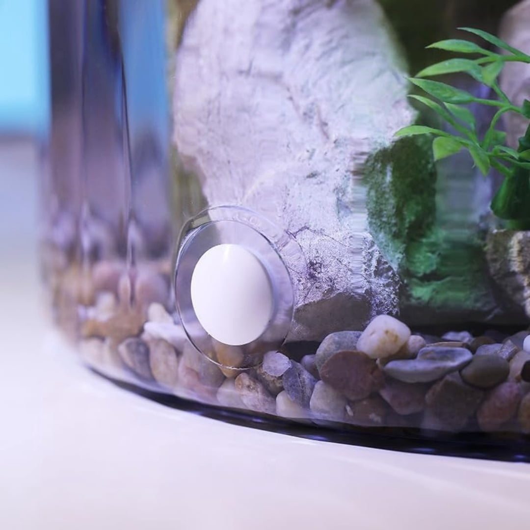 Aptliton Fish Tank Starter Kit, Aquarium with LED Light, Silent Filter Oxygen Generator and Landscaping Decor Tabletop Decoration Small Fish Tank,17.5x17.5x20cm