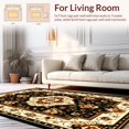 thumbnail image 2 of ODIKA 4'x6' Machine Washable Non-Slip Area Rug, Stunning Floral Medallion High Traffic Rug, Black, 152018, 2 of 7