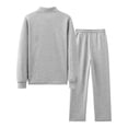 thumbnail image 4 of ibiyuan Mens 2 Piece Linen Outfits Long Sleeve Pullover Hoodie and Pants Hoodies Hoody Sweatshirt Drawstring Pants Tracksuits Set,Grey, 4 of 9