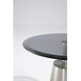 thumbnail image 2 of Pasargad Home Luxe Glass & Steel Side Table, Black/Chrome, 2 of 6